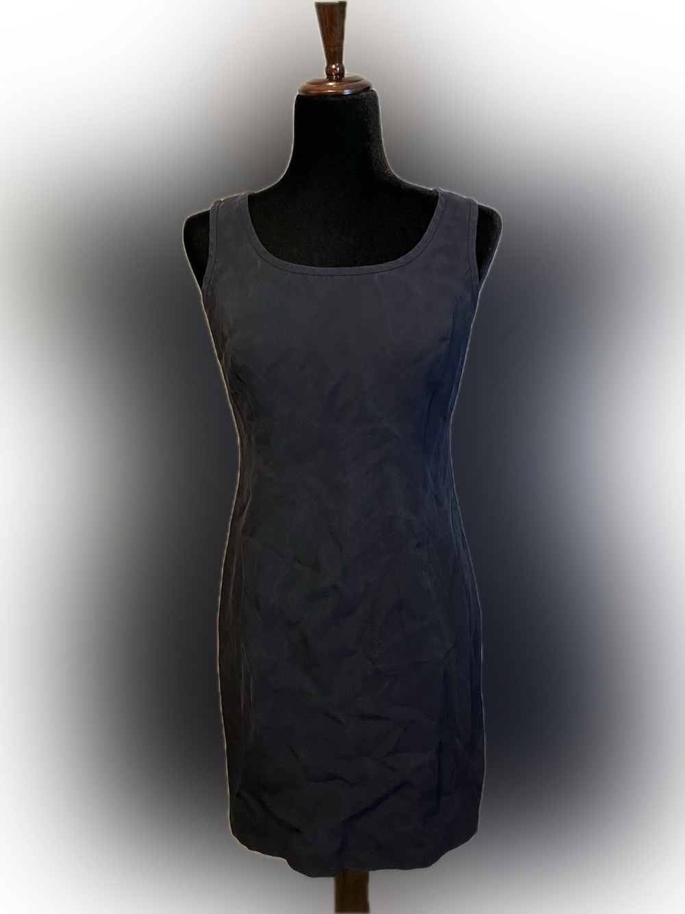 Ann Taylor Classic Black Silk Sleeveless Sheath Dress size 4
